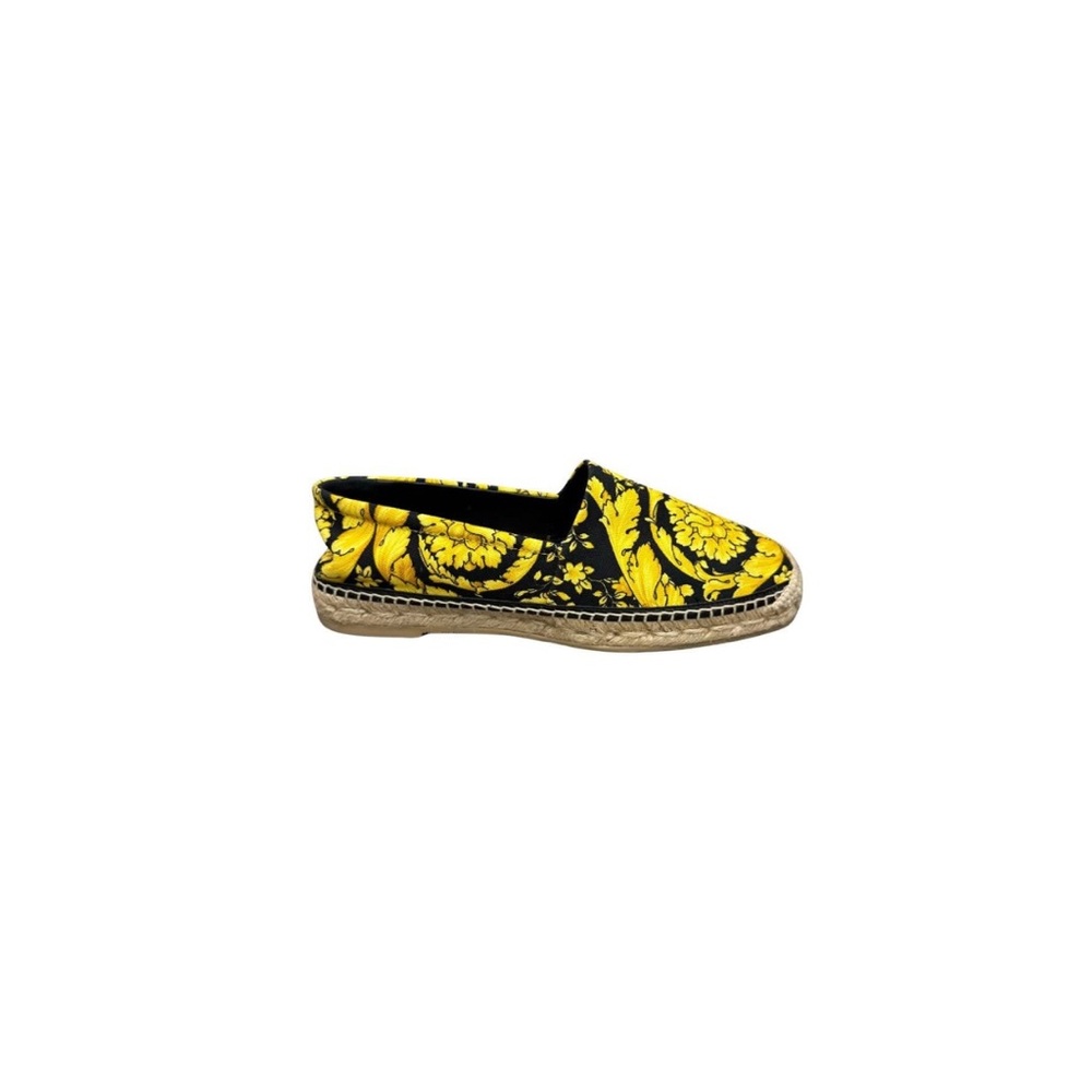 Versace Yellow and Black Patterned Espadrilles